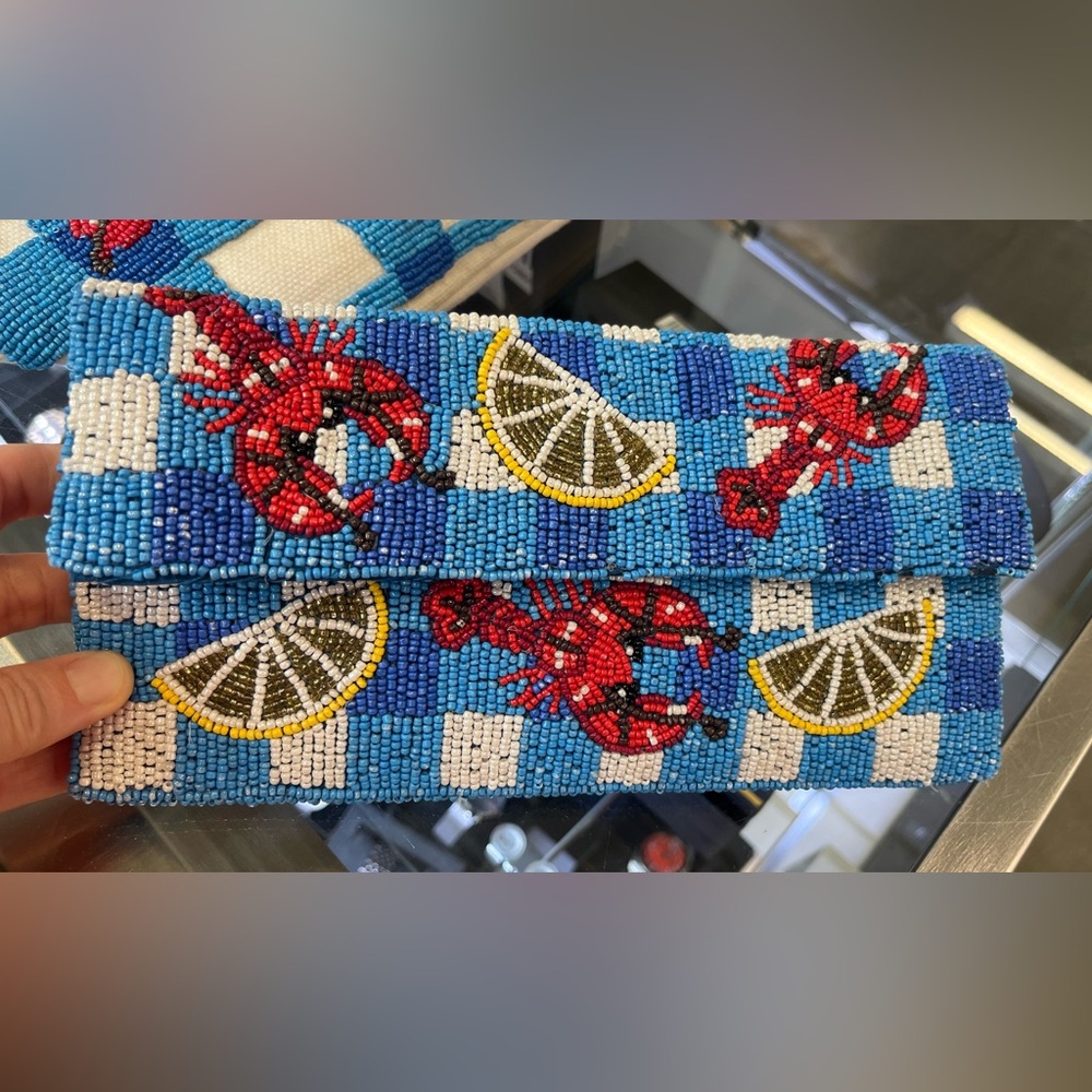 Rare beaded lobster envelope lobster purse